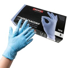 Mănuși de unică folosință, mărimea L, albastru nitril, fără pudră / 100 buc