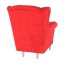 Fotel ze stołkiem, tkanina czerwony, ASTRID