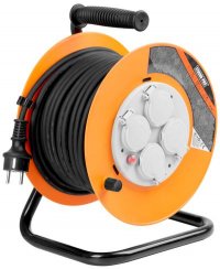 Cable Strend Pro CR038, 4 prize, L-30 m, IP44, cauciuc, extensie, pe tambur