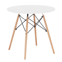 Esstisch, Weiß/Buche, Durchmesser 60 cm, GAMIN NEW 60