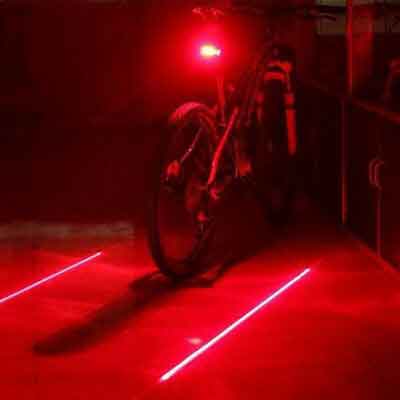Lampka rowerowa tylna część czerwona + linie laserowe, PRO-TECHNIK (akce)