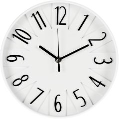 Hodiny nástenné s 3D číslami 25 cm biela Hodiny nástenné s 3D číslami 25 cm biela