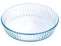 Tortaforma, bordázott, átmérő 26x6cm, 2,1L, átlátszó üveg PYREX