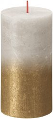 Svíčka bolsius Rustic, Vánoční, Sunset Sandy Grey+ Gold, 130/68 mm