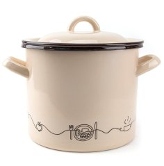Emajliran lonec s pokrovom 25 cm/10 l Linea decor