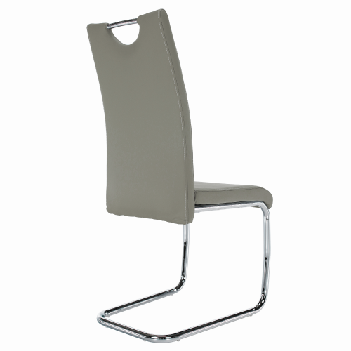 Jídelní židle, světle šedá/světlé šití, ABIRA NEW