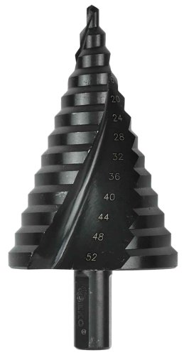 Stufenbohrer 4-52 mm für Blech, HSS TiAIN Stufe 4 mm, Spiralnut, GEKO