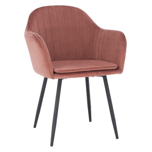 Dizajnerski fotelj, rožnato rjava tkanina Velvet, ZIRKON