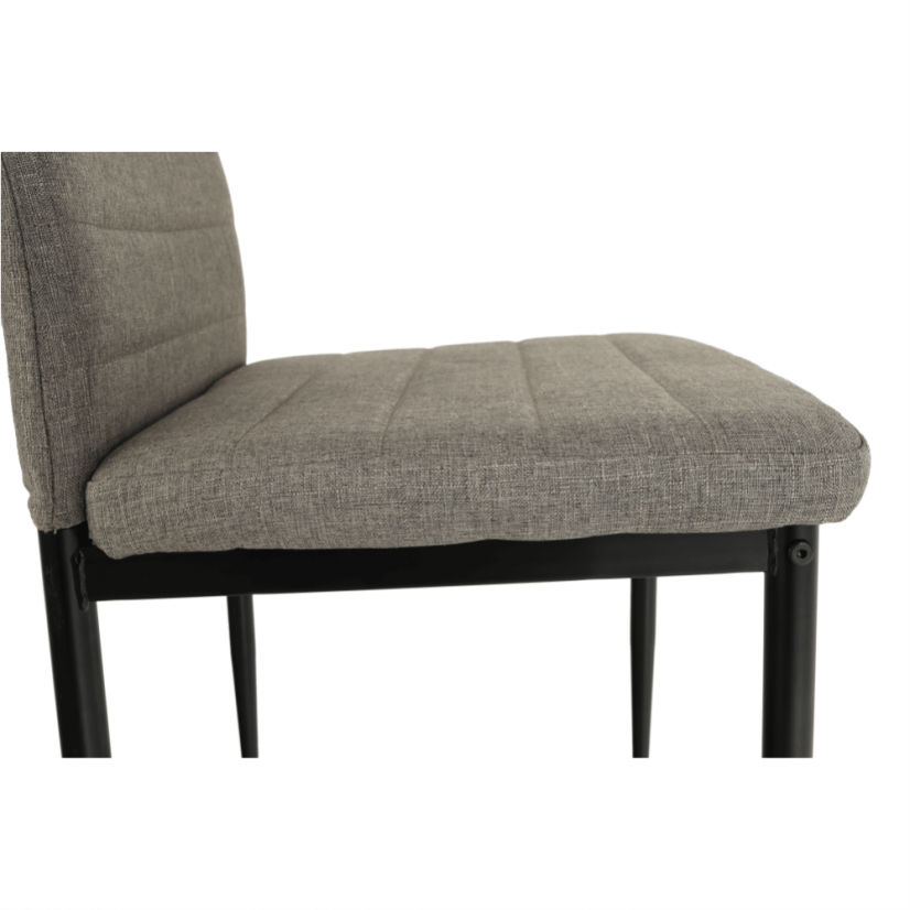 Stuhl, brauner Stoff/schwarzes Metall, COLETA NOVA