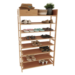 Schuhregal, 7-reihig, Bambus, KATLEY
