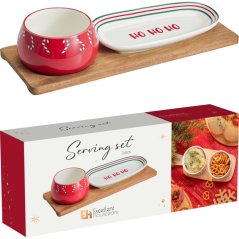 Set de servire din 3 piese cu motiv de Crăciun