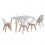 Blagovaonski stol, bijela/bukva, 120x70 cm, DIDIER 4 NOVO