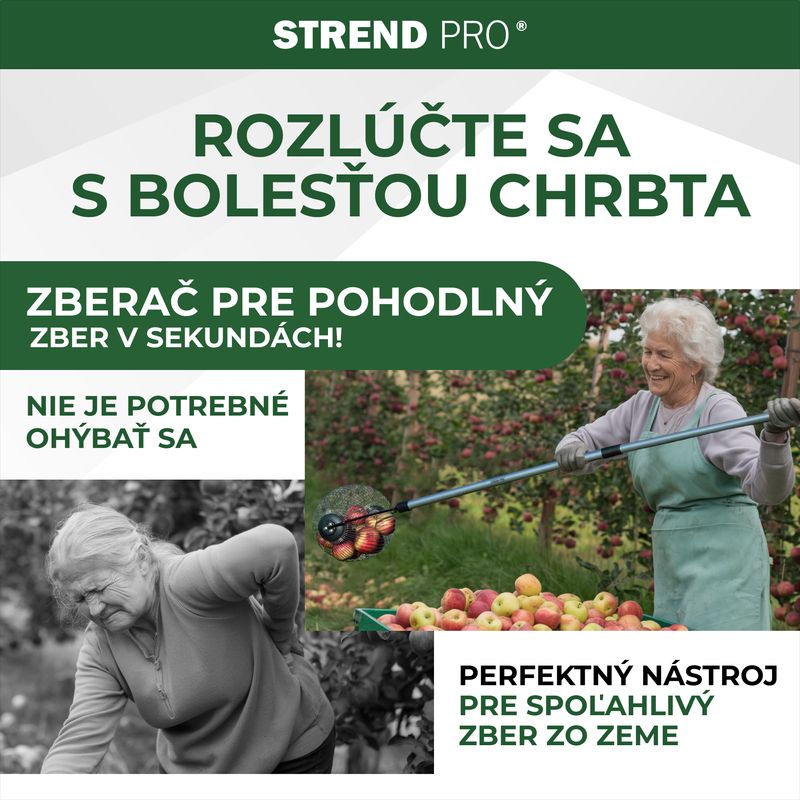 Zberač Strend Pro OD-50206, na orechy a ovocie s ALU teleskopickou násadou 80-120 cm