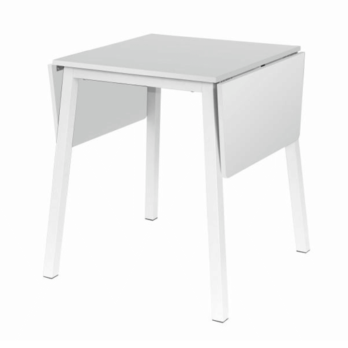 Stół do jadalni, folia MDF/metal, biały, 60-120x60 cm, MAURO