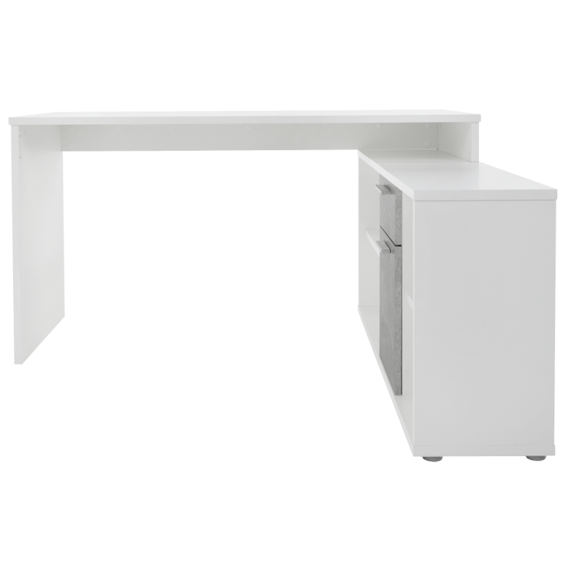 PC-Schreibtisch, Weiß/Beton, NOE NEU