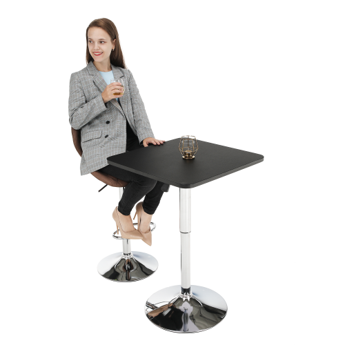 Barska miza z nastavljivo višino, črna, 57x84-110 cm, FLORIAN