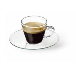 Tasse mit Untertasse 80ml Glas Espresso Mini 4 Stück im Paket