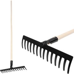 Rechen Strend Pro Premium R-606, 14 Zähne, geschmiedet, Holzstiel (akce)