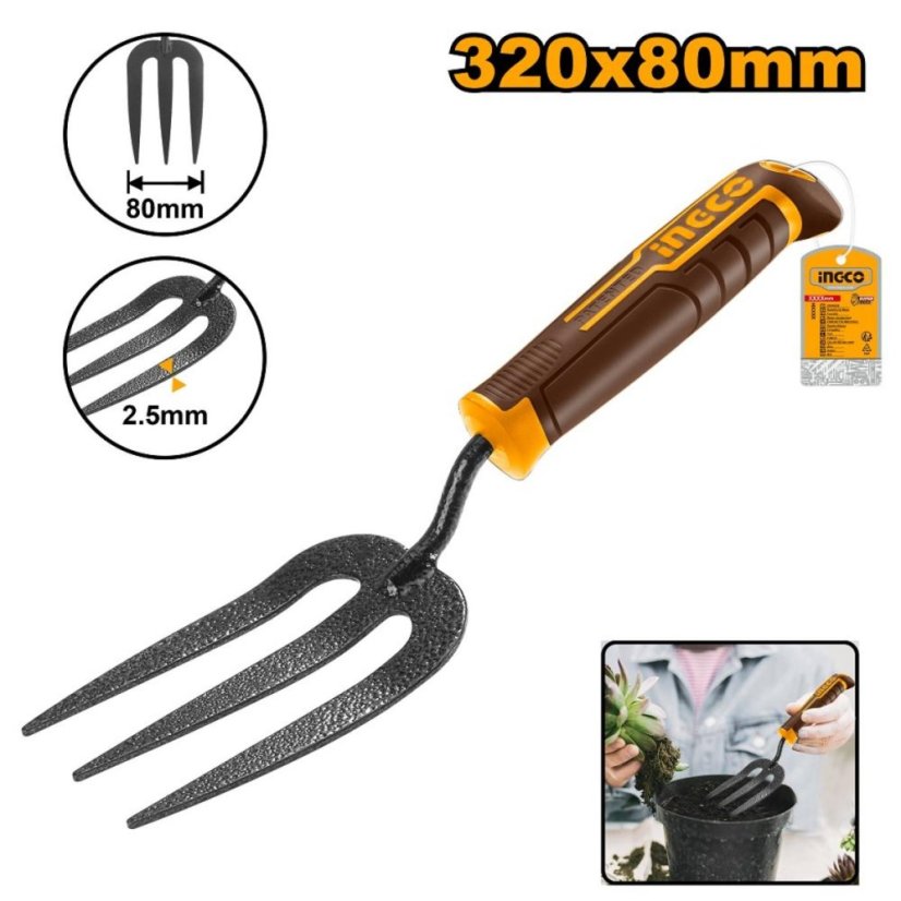 Widły ogrodowe MINI 320x80 mm INGCO