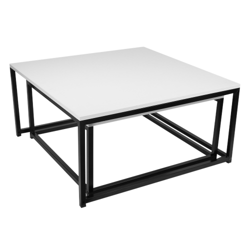 Set od dva stolića, mat bijela/crna, KASTLER NEW TIP 1