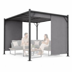3x4 m-es kerti teraszos pergola, acél pavilon, szürke tető, MultiGarden (akce)