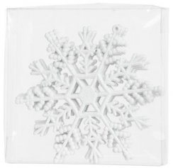 Dekoracja świąteczna MagicHome, 6 szt., śnieżynka, biała, na choinkę, 12 cm