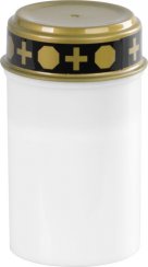 Gyertya MagicHome TG-10, LED gyertyával, sírhoz, fehér, 12 cm, csomag része 2xAA