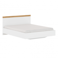 Bračni krevet, 160x200, bijela/wotan hrast, VILGO
