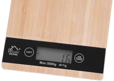 Váha MagicHome, kuchyňská, bambusová, Max. 5 kg, 23x16,5 cm