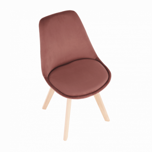 Krzesło, różowy Tkanina Velvet/buk, LORITA
