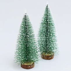 Weihnachtsbaum auf einem Baumstumpf 15 cm, 2er-Set