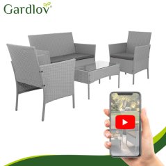 Gardlov sivý ratanový záhradný nábytok 26910 (akce)