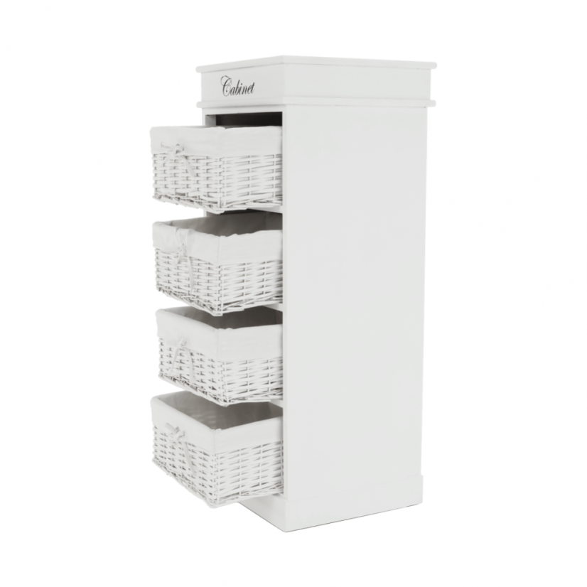 Kommode mit 4 Schubladen, weiß, BLANCO