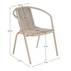 Vrtna stolica na slaganje, boja šampanjca, čelik/plastika, FRENY