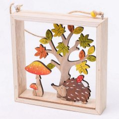 Poza decor de toamna suspendata 15,7x15,7x3,5 cm (akce)
