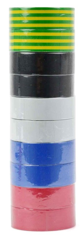 Isolierband PVC 19 mm x 0,13 mm x 10 m, 10 Farben, Preis für 10 Stück, GEKO