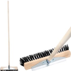 Metla Geco U400.3 DUO WH, 400 mm, štetiny Pvc/oceľ, cestárska, s násadou