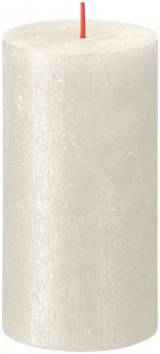 Bolsius Rustik Shimmer Kerze, Zylinder, Creme, 60 Stunden, 68x130 mm