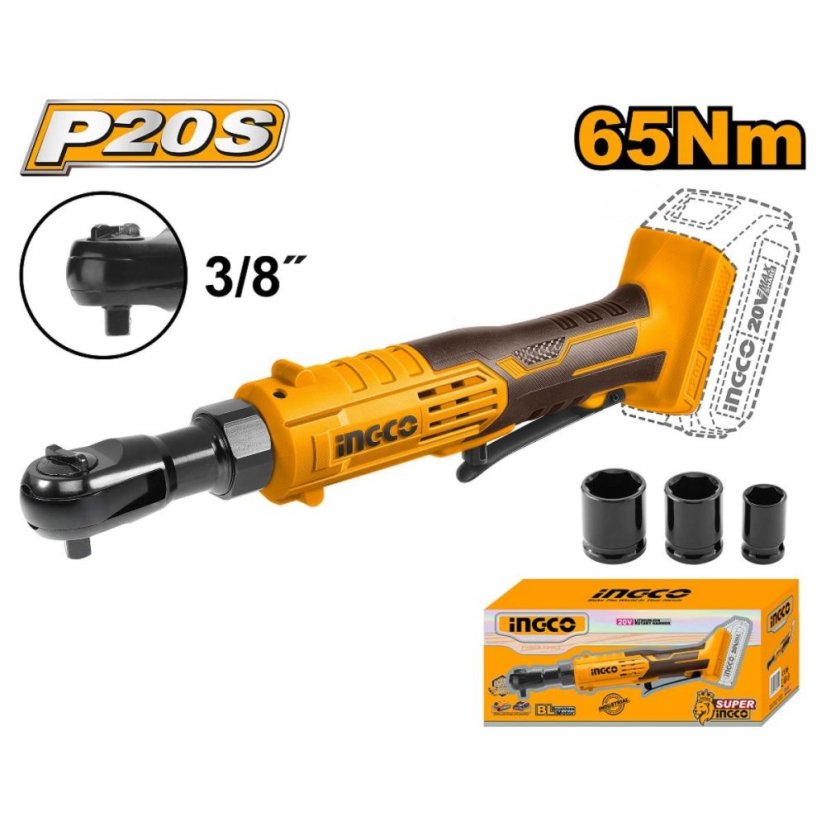 GOLA Lithium-Ionen-Ratsche 3/8'' Schlag 65N.m CDRLI2060151 INGCO AKU 20V P20S ohne Akku und Ladegerät.