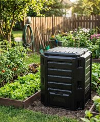 COMPOGREEN Komposter, 380 Liter, schwarz (akce)