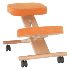 Ergonomischer Kniestuhl, Orange/Buche, FLONET