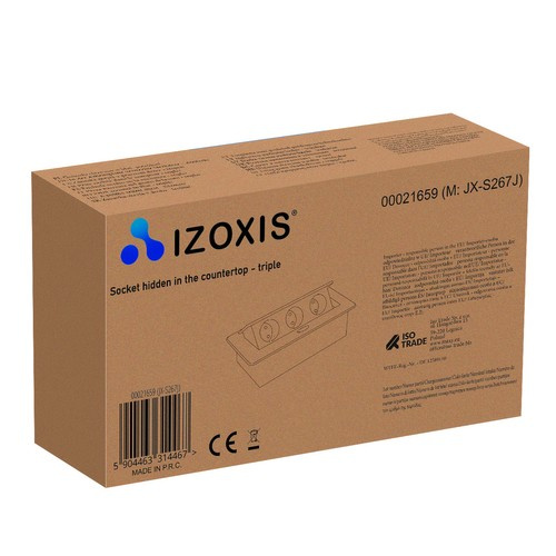 Utičnica skrivena u radnoj ploči - trostruka Izoxis 21659 (akce)