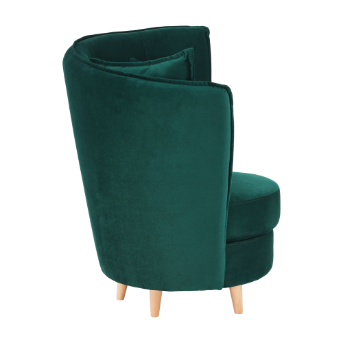 Fotel w stylu Art Deco, tkanina emerald Kronos/dąb, OKRĄGŁY NOWY