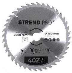 Disc Strend Pro TCT 250x3.0x30 / 20 mm 40T, pentru lemn, ferăstrău, lame SK