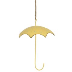 Hängende Regenschirmdekoration 14cm Metall gelb (akce)