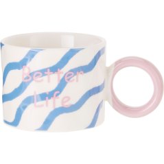 Sada hrnků porcelán 2 ks 380 ml růžová / oranžová Sada hrnků porcelán 2 ks 380 ml růžová / oranžová