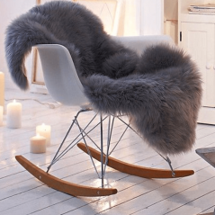 Umjetno krzno, sivo, 60x90, EBONY TIP 5