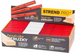 Pencil Strend Pro, tâmplărie, 250 mm, creion negru, pătrat, sellbox 72 buc