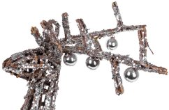 MagicHome Weihnachtsdekoration, Weidenhirsch, Silber, 41x14x73 cm (akce)