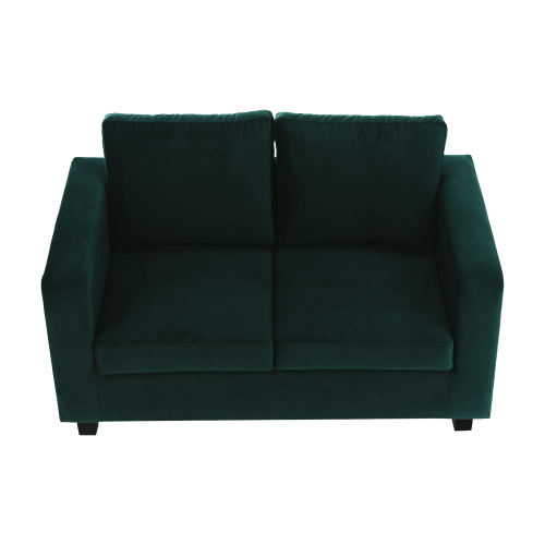 Vollgepolstertes Sofa, smaragdgrüner Stoff, LUANA